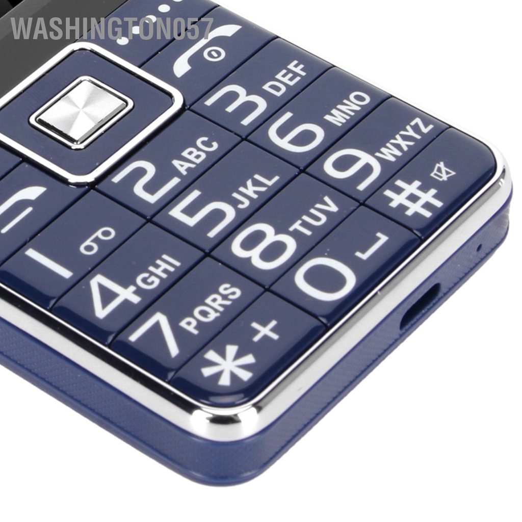 Washington057 Điện thoại GSM Dual SIM 2G đã mở khóa Màn hình 2.4in di động cao cấp Chế độ chờ kép Nút lớn Loa màu xanh với Pin 6800mah tích hợp