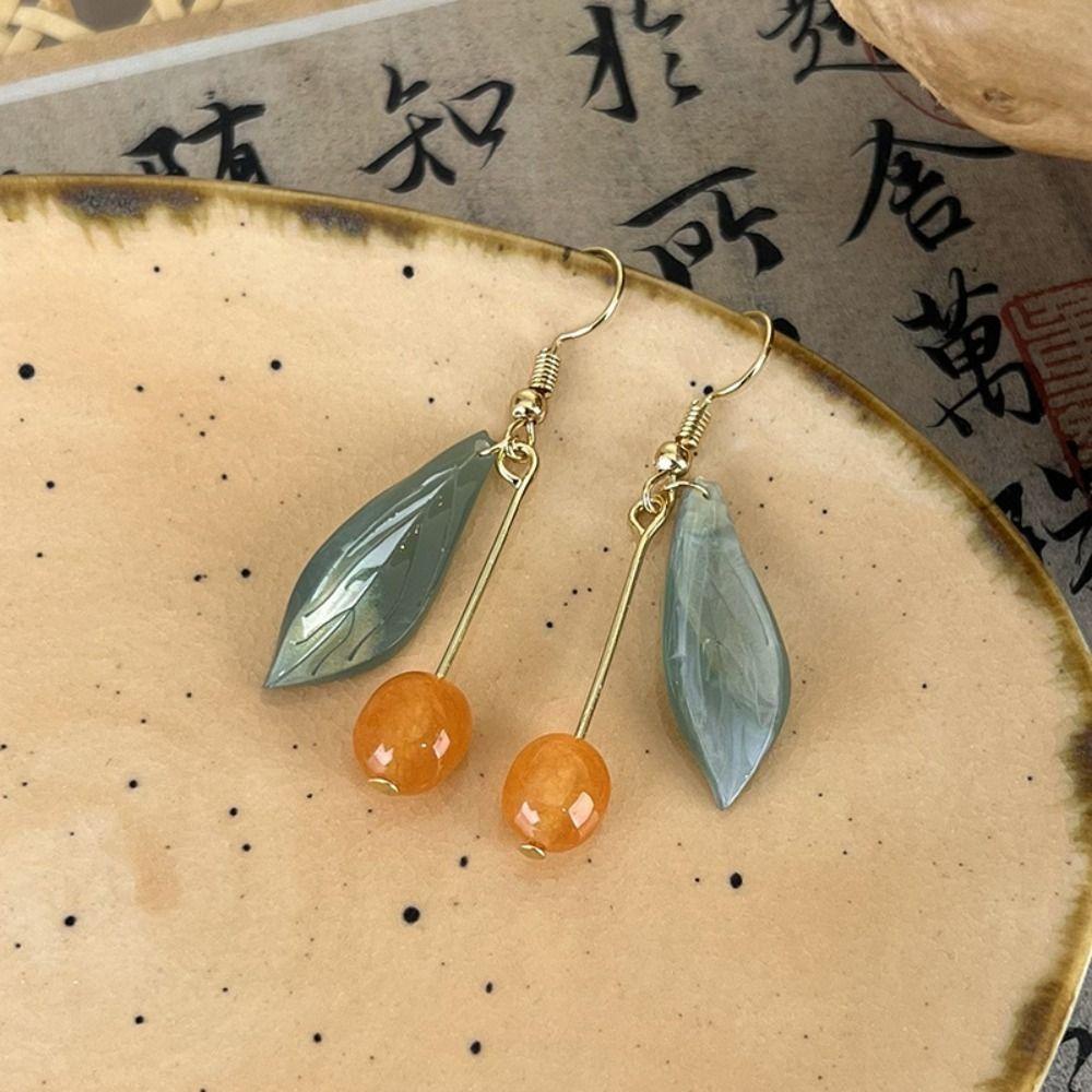 Khuyên Tai WMES15H Xỏ Hạt Acrylic Hình Hoa Màu Gradient Thời Trang Cổ Điển Phong Cách Trung Hoa Dành Cho Bạn