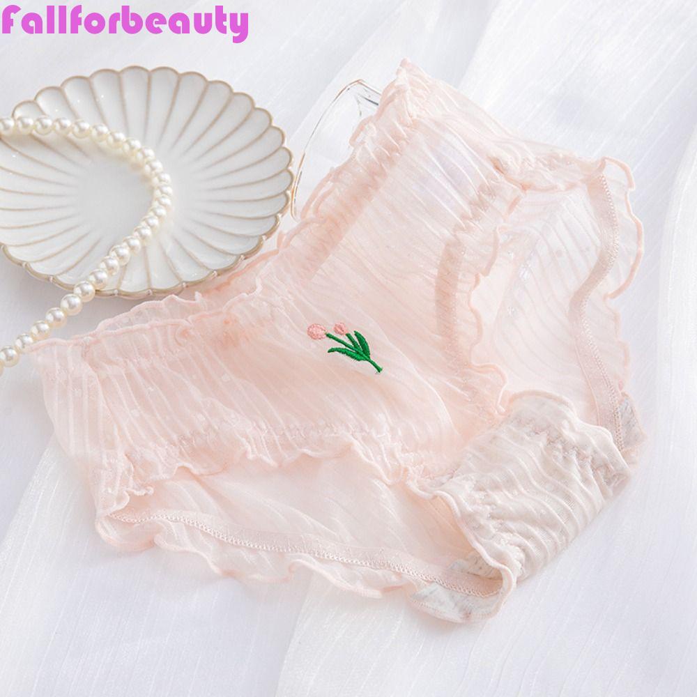 Quần Lót Nylon Co Giãn Thoáng Khí Họa Tiết Kẻ Sọc Trong Suốt Phong Cách Hàn Quốc