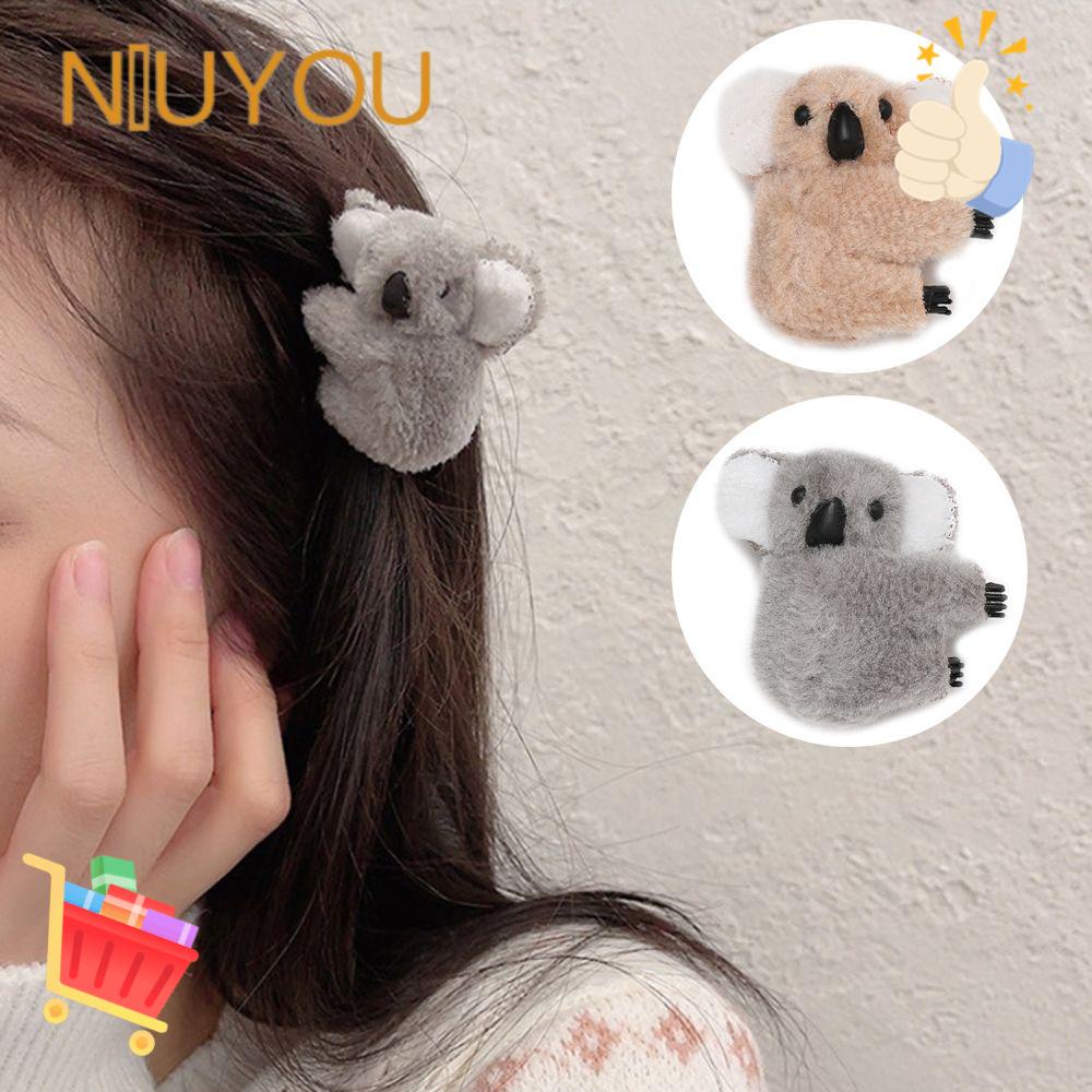 Kẹp Tóc Càng Cua Cỡ Nhỏ Hình Gấu Koala Phủ Lông Dễ Thương Cho Nữ