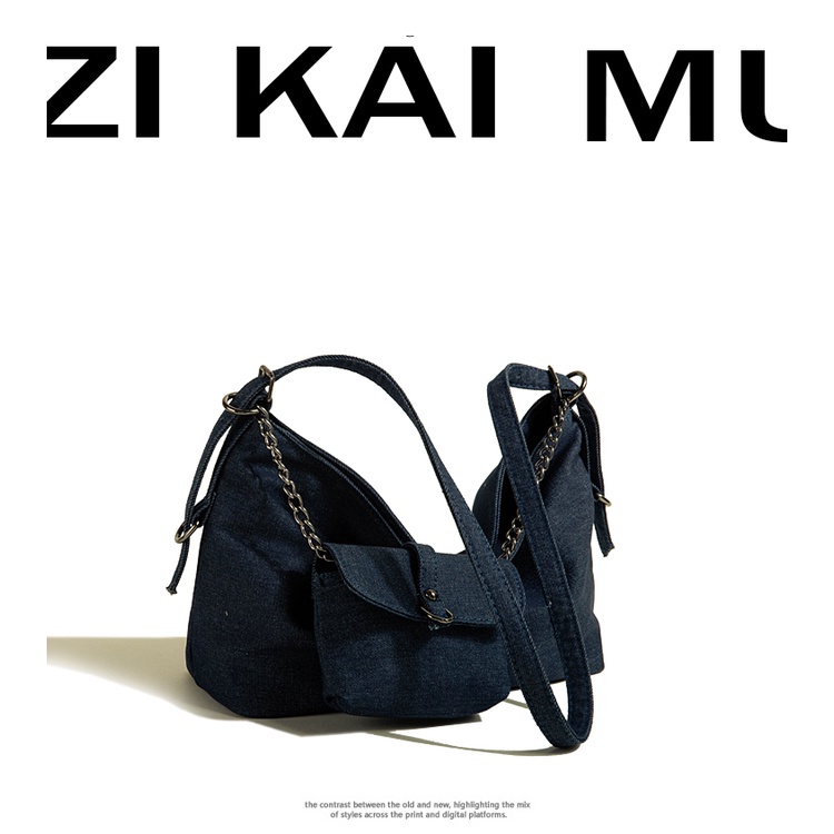 Túi Xách Denim Cỡ Lớn Phong Cách Retro Thời Trang Mới 2023 Cho Nữ