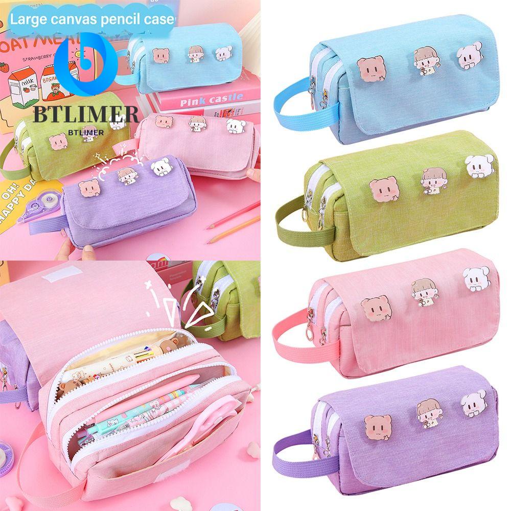 Túi Đựng Bút Bằng Vải Canvas Họa Tiết Động Vật Dễ Thương