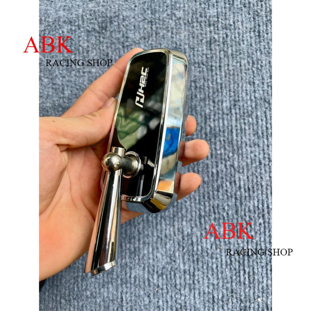 Kính Gương xe máy Vuông H2C Chân NGẮN NIKEN BẠC ĐEN