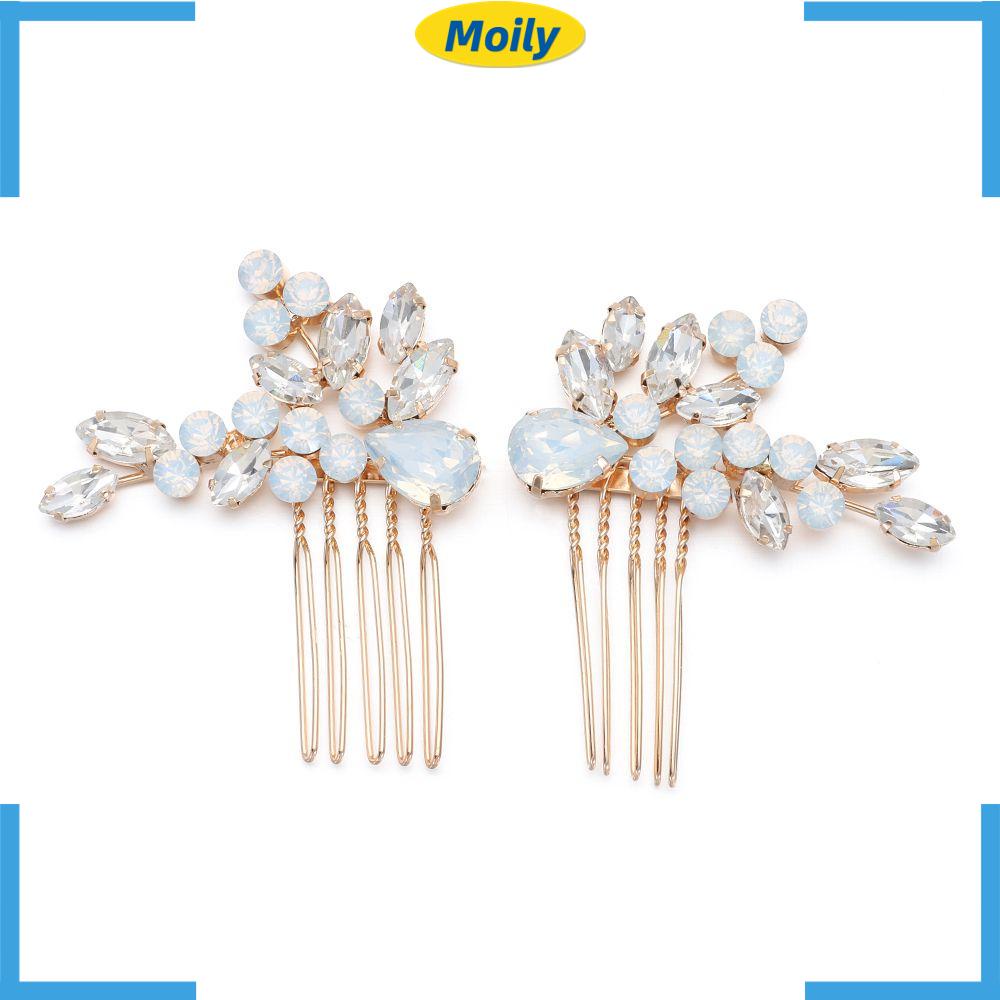Bộ 2 Lược Tạo Kiểu Tóc Cho Nữ|Bông Tai Đá Opal Thời Trang