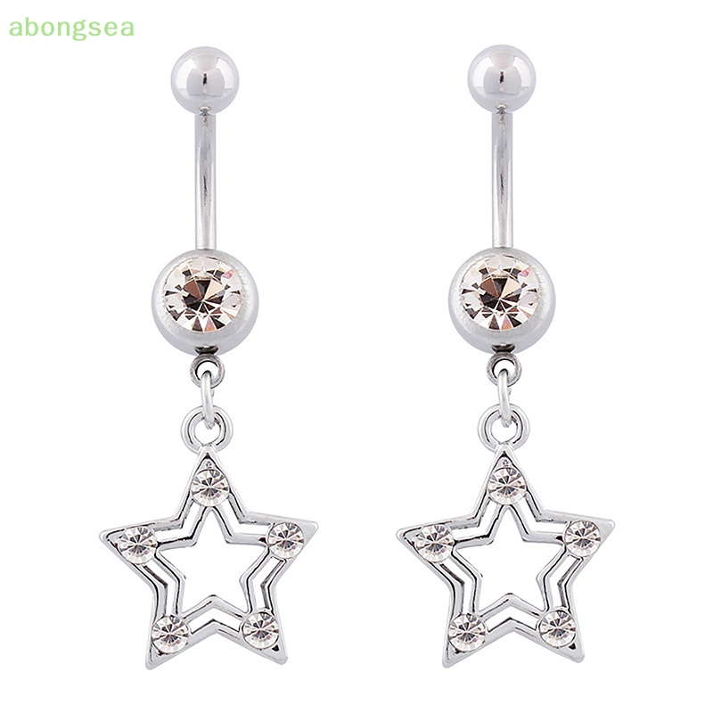 Khuyên Rốn Bằng Thép Không Gỉ Đính Đá Hình Ngôi Sao Thời Trang Cho Nữ
