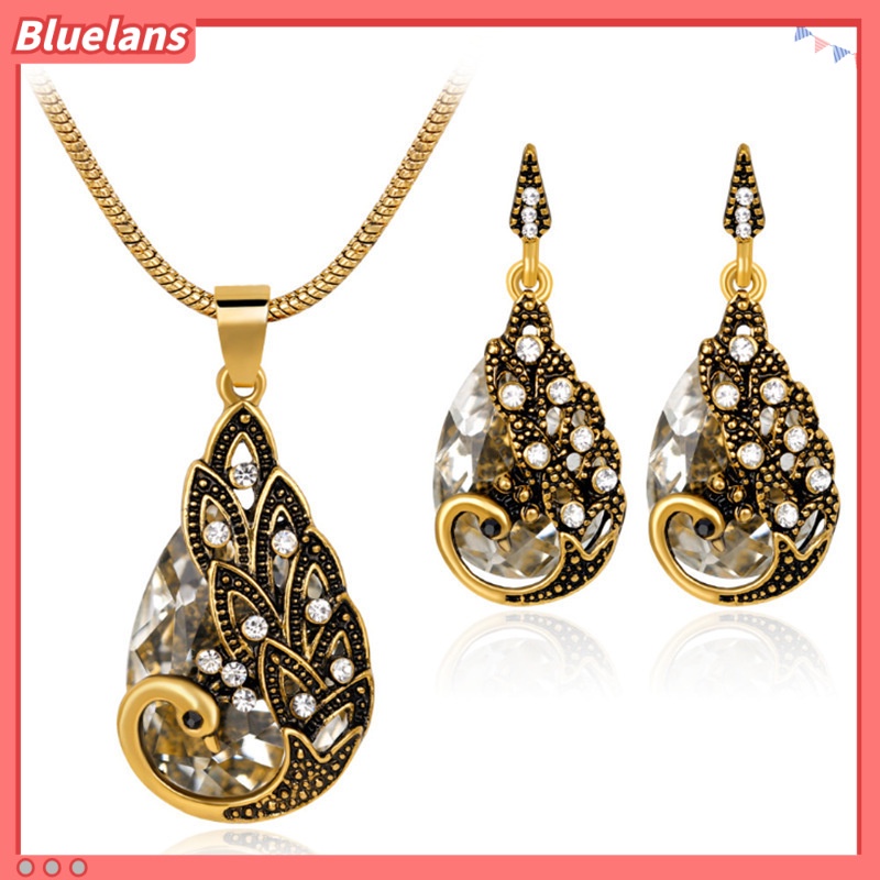 Bộ Trang Sức Hình Chim Công Đính Đá Thời Trang Dành Cho Nữ