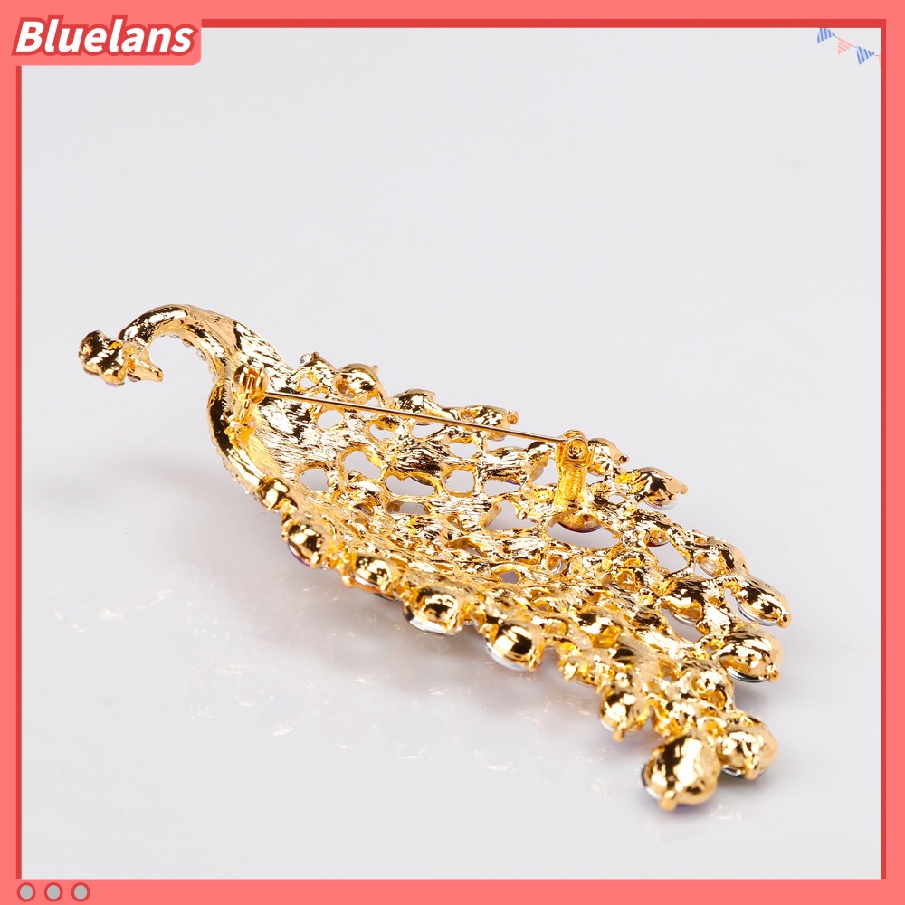 [BLS] Trâm Cài Áo Hình Chim Công Đính Đá Pha Lê Nhiều Màu Sắc