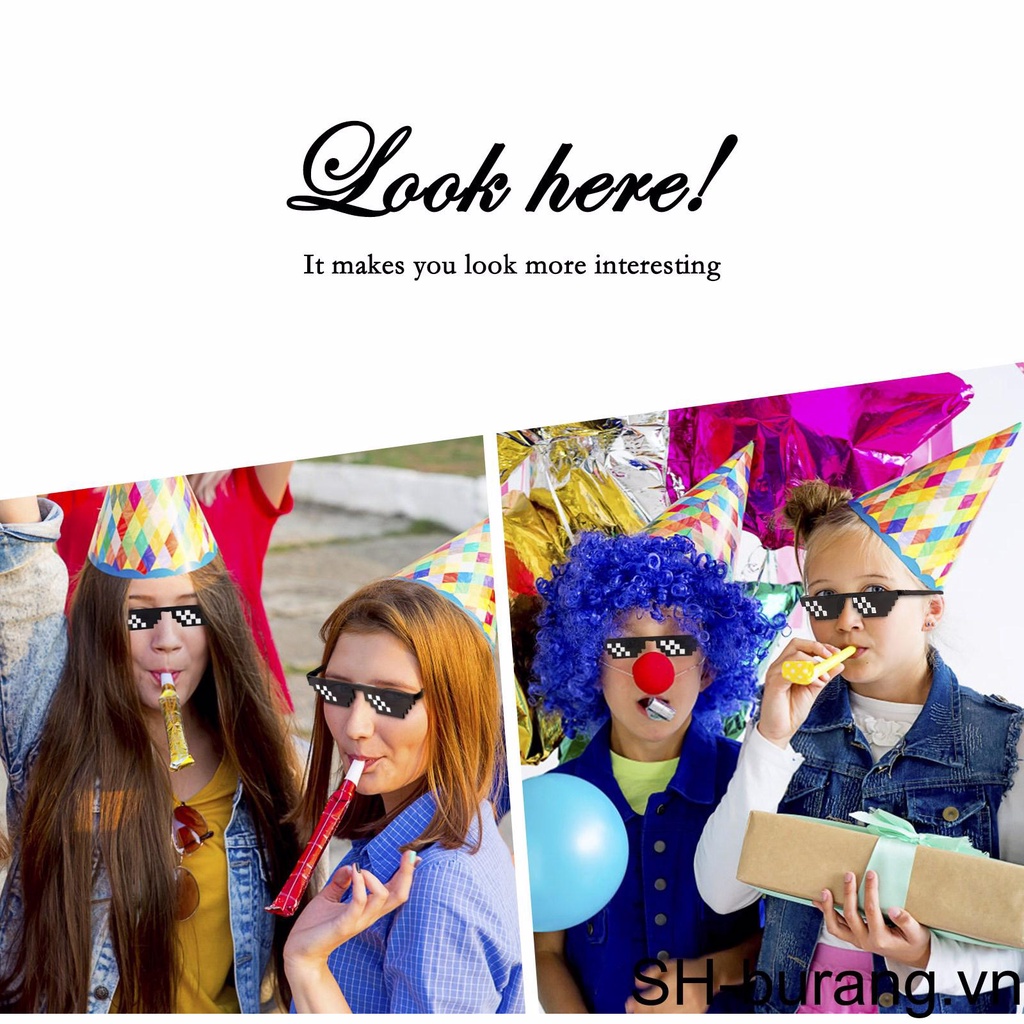 Mắt Kính Vỏ Nhựa Phong Cách Mosaic Cổ Điển Vui Nhộn Trang Trí Tiệc