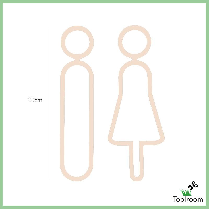 Bộ 2 Biển Hiệu Gắn Cửa Toilet Bằng Acrylic Hiện Đại