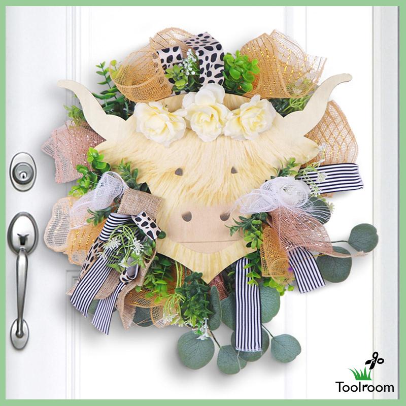 Vòng Hoa Bò Nhân Tạo Treo Tường Trang Trí Giáng Sinh