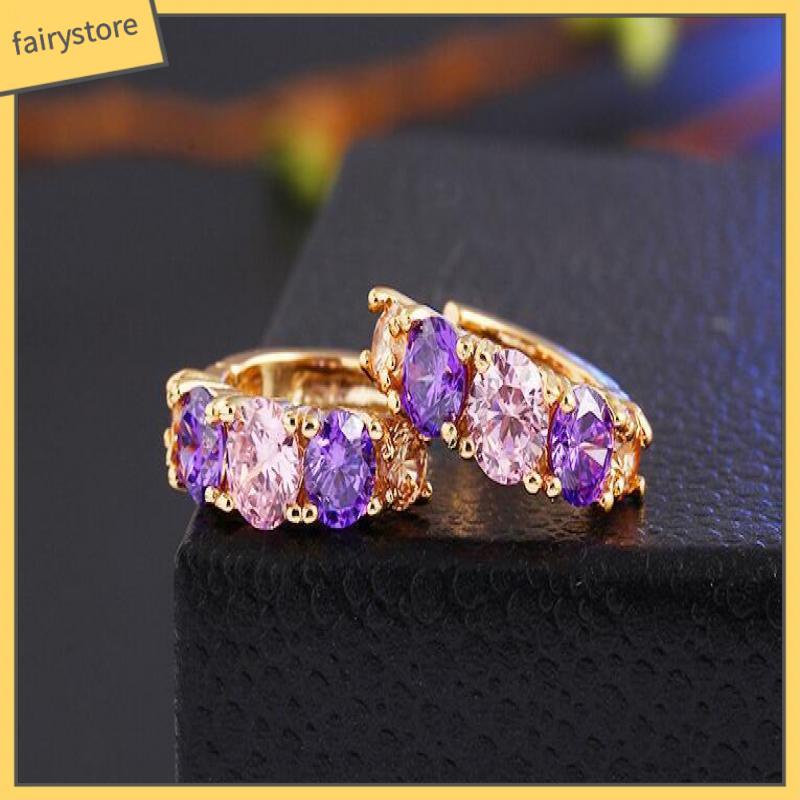 [FTO] Khuyên Tai Dáng Thẳng Hàng Mới Bằng Đồng Đính Đá Zircon Phong Cách Đơn Giản