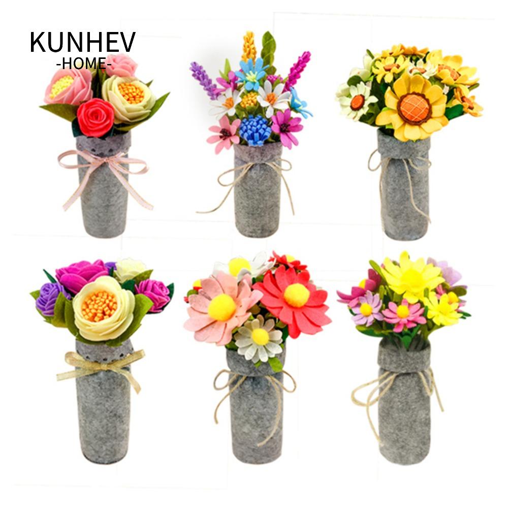 KUNHEV Bộ Dụng Cụ Làm Đồ Thủ Công Bằng Vải Không Dệt Họa Tiết Hoa Mẫ