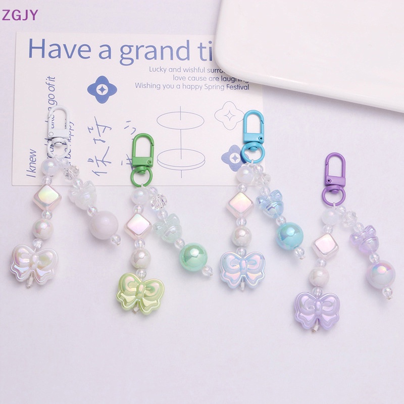 Móc Khóa Hình Nơ Bằng Acrylic Mạ Màu Dễ Thương Mới