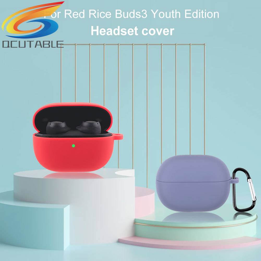 Vỏ Bảo Vệ Hộp Sạc Tai Nghe Redmi Buds 3 Lite Bằng Silicone Kèm Móc Tiện Lợi