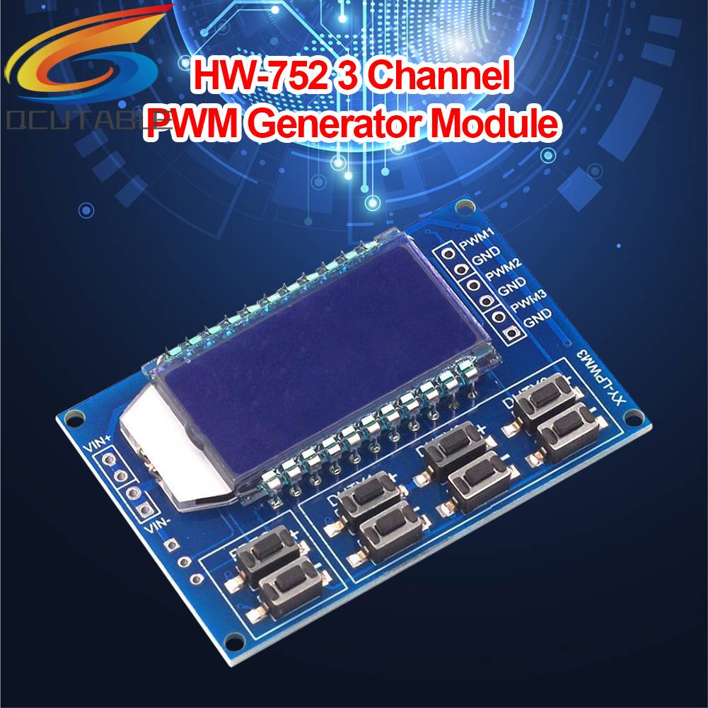 Module Phát Điện HW-752 3 Kênh PWM 1Hz 150KHz Có Thể Điều Chỉnh Tần Số Xung