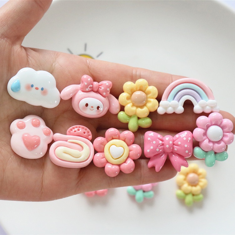 Phụ Kiện Trang Trí Giày Crocs Cầu Vồng Họa Tiết Hoạt Hình My Melody Jibitz Charm Cloud Jibitz DIY