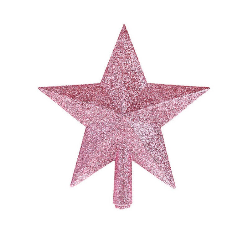 New Glitter Star Christmas Tree Topper Decoration Xmas Tree Top Glitter Ornament