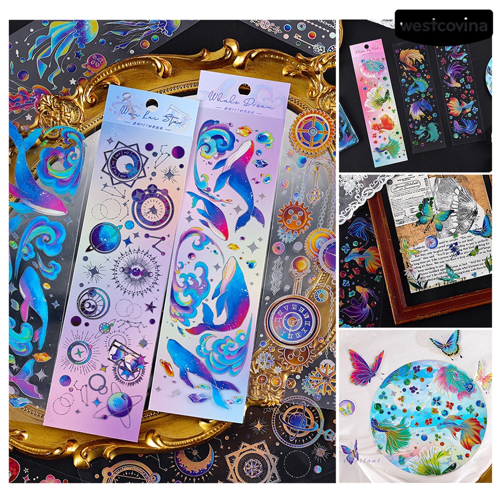 [WSTN] [WSTN]✎Bộ 3 Miếng Dán Bằng PVC Chống Thấm Nước Dùng Trang Trí Nghệ Thuật / Sổ Tay / Trường Học