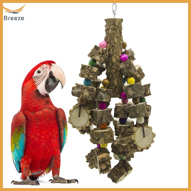 Đồ Chơi Dây Gỗ Tự Nhiên Chống Rách Làm Sạch Răng Cho Vẹt Cỡ Vừa / Lớn