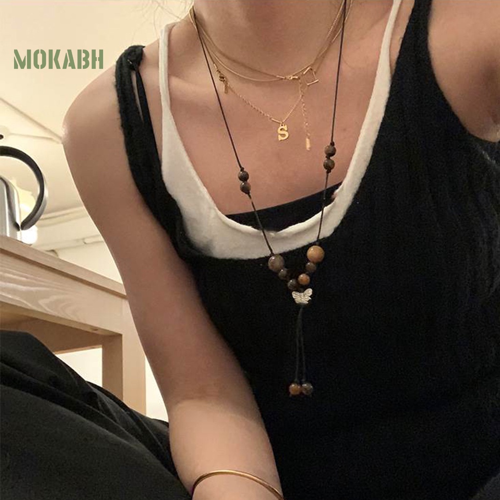 Vòng cổ Dáng Dài Mặt Hình Bướm Phong Cách Trung Hoa Cổ Điển Cho Nữ