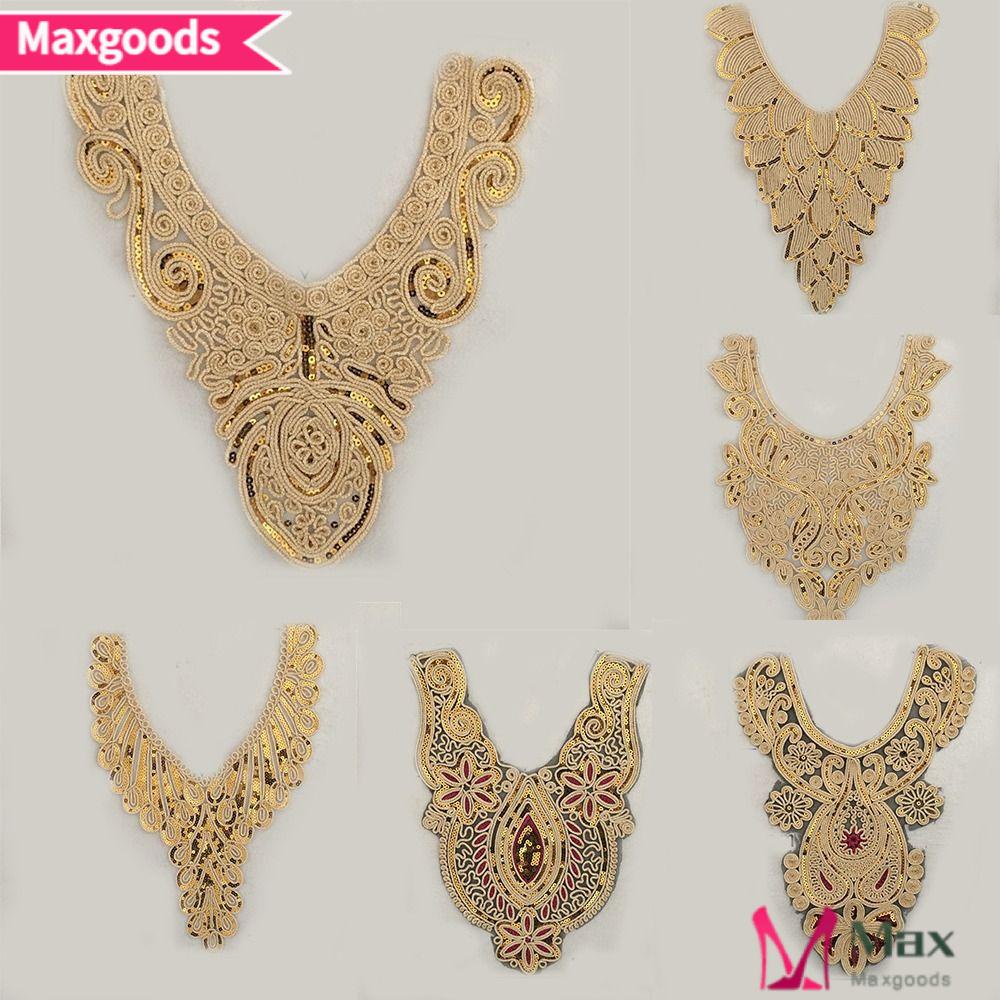 MAXG Set 2 Vòng Cổ Ren Đính Kim Sa Lấp Lánh