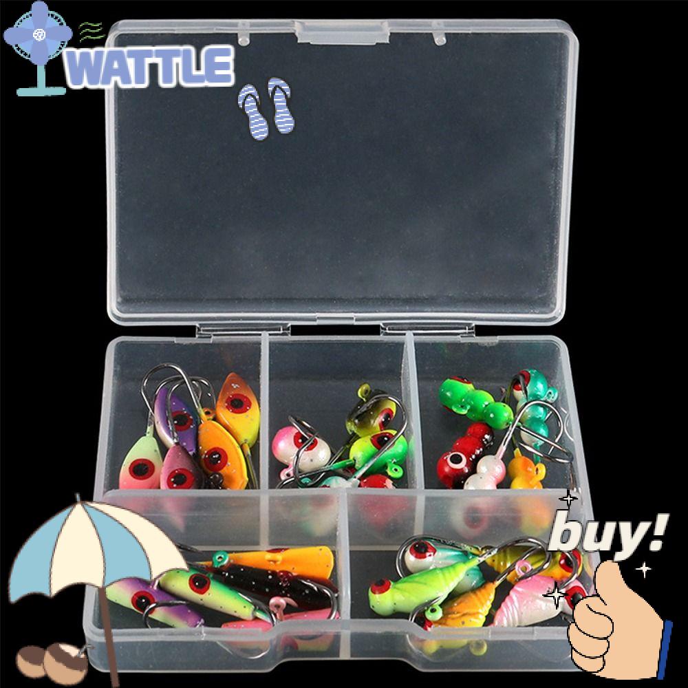 WTTLE Hộp 25 Lưỡi Câu Cá Giả Cứng