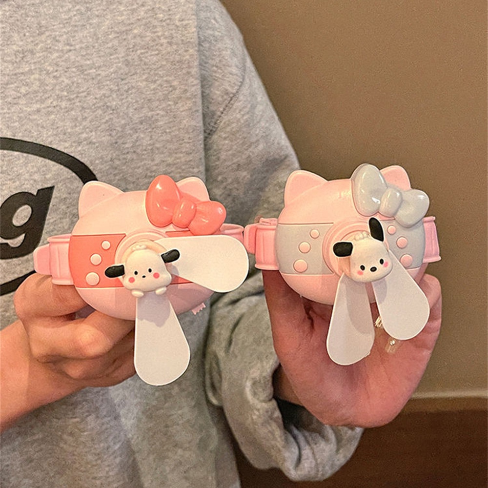 ⚡CÒN HÀNG⚡Quạt Xem Ngoài Trời Mùa Hè Trẻ Em Di Động Sạc USB Quạt Đeo Tay Mini Hoạt Hình Dễ Thương Đồng Hồ Pochacco Quạt Điện