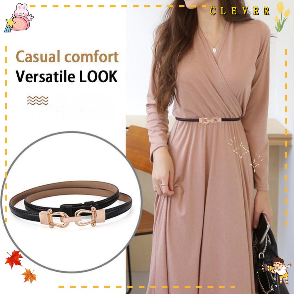 Thắt Lưng Da Bản Nhỏ Co Giãn Thời Trang Cho Nữ