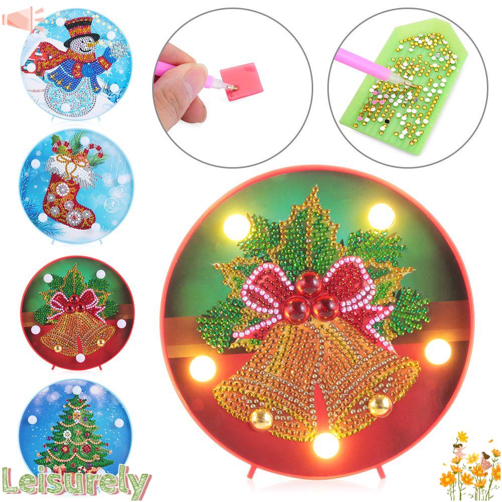 LEILY Bộ Tranh Đính Đá Tự Làm Toàn Diện Họa Tiết Người Tuyết Lấp Lánh