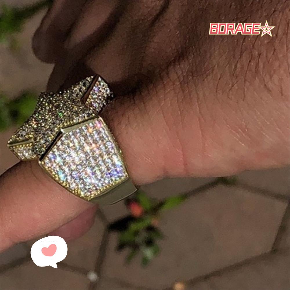 BORAG Nhẫn Hình Ngôi Sao Đính Đá Sang Trọng