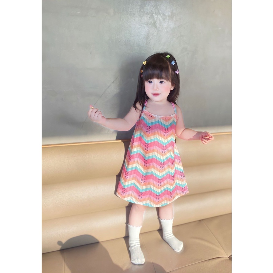 BG697 - VÁY DƯA HẤU 2 DÂY CHO BÉ