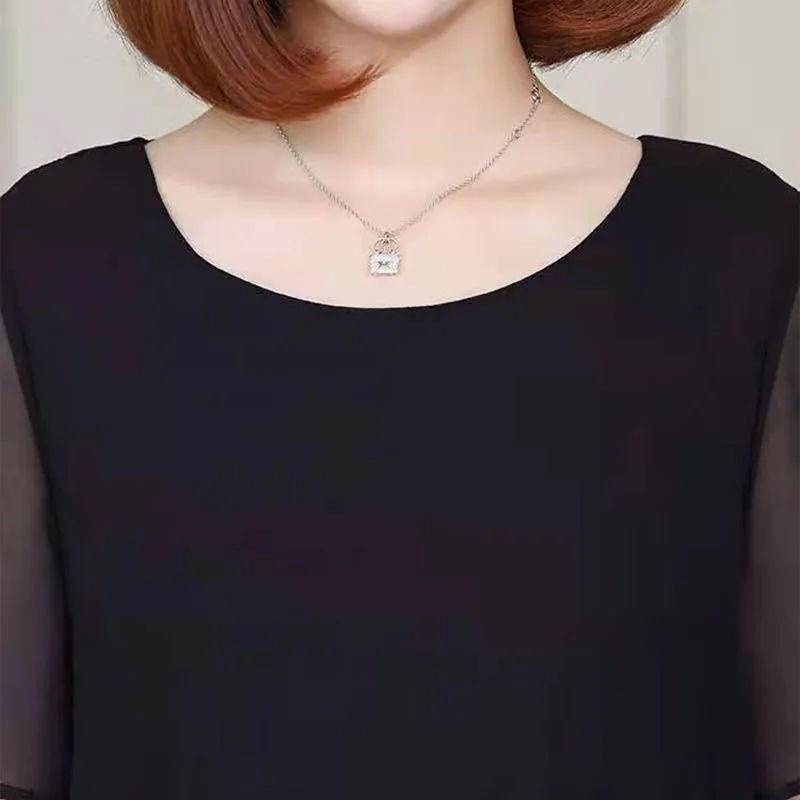 Đầm Voan Giả Hai Mảnh Mùa Hè Cao Cấp Thoải Mái In Họa Tiết Thanh Lịch Kích Thước Lớn Cho Nữ Trung Niên @