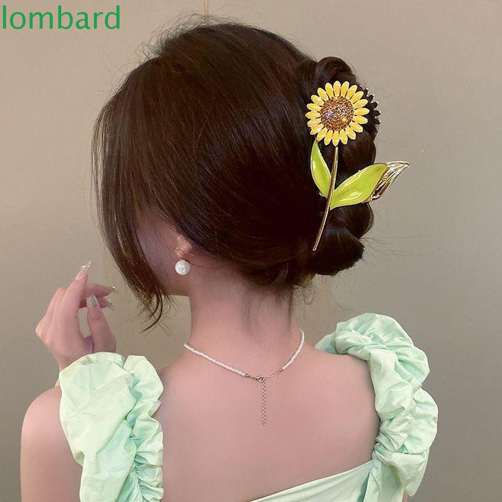 LOMBARD Kẹp Tóc Hoa Hướng Dương Thời Trang Hàn Quốc