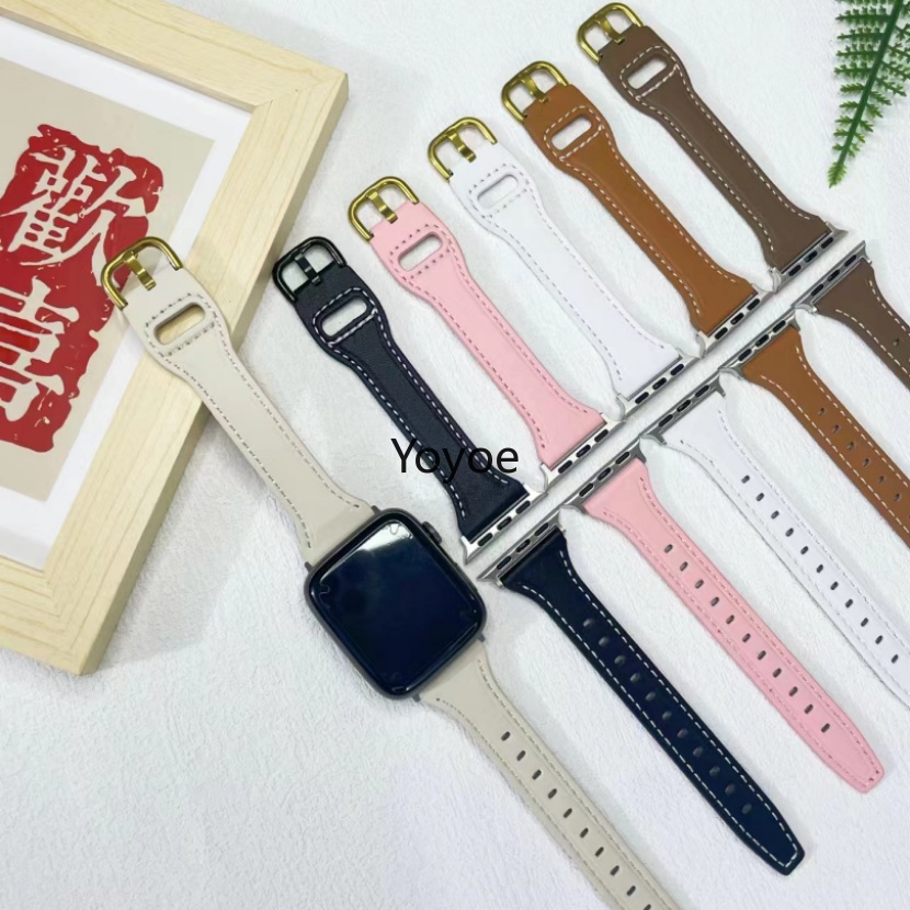 Dây Đeo Thay Thế Bằng Da Mới Cho iWatch Series Ultra 3 4 5 SE 6 7 8 49mm 44mm 40mm 41mm 45mm 42mm