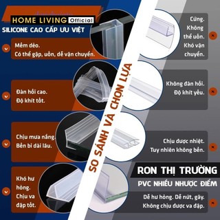 3 Mét Ron gioăng Dán Khung Cửa Kính 6 8 10 12mm gioăng cửa phòng tắm gioăng chống va đập cửa kính chống ồn bụi bẩn