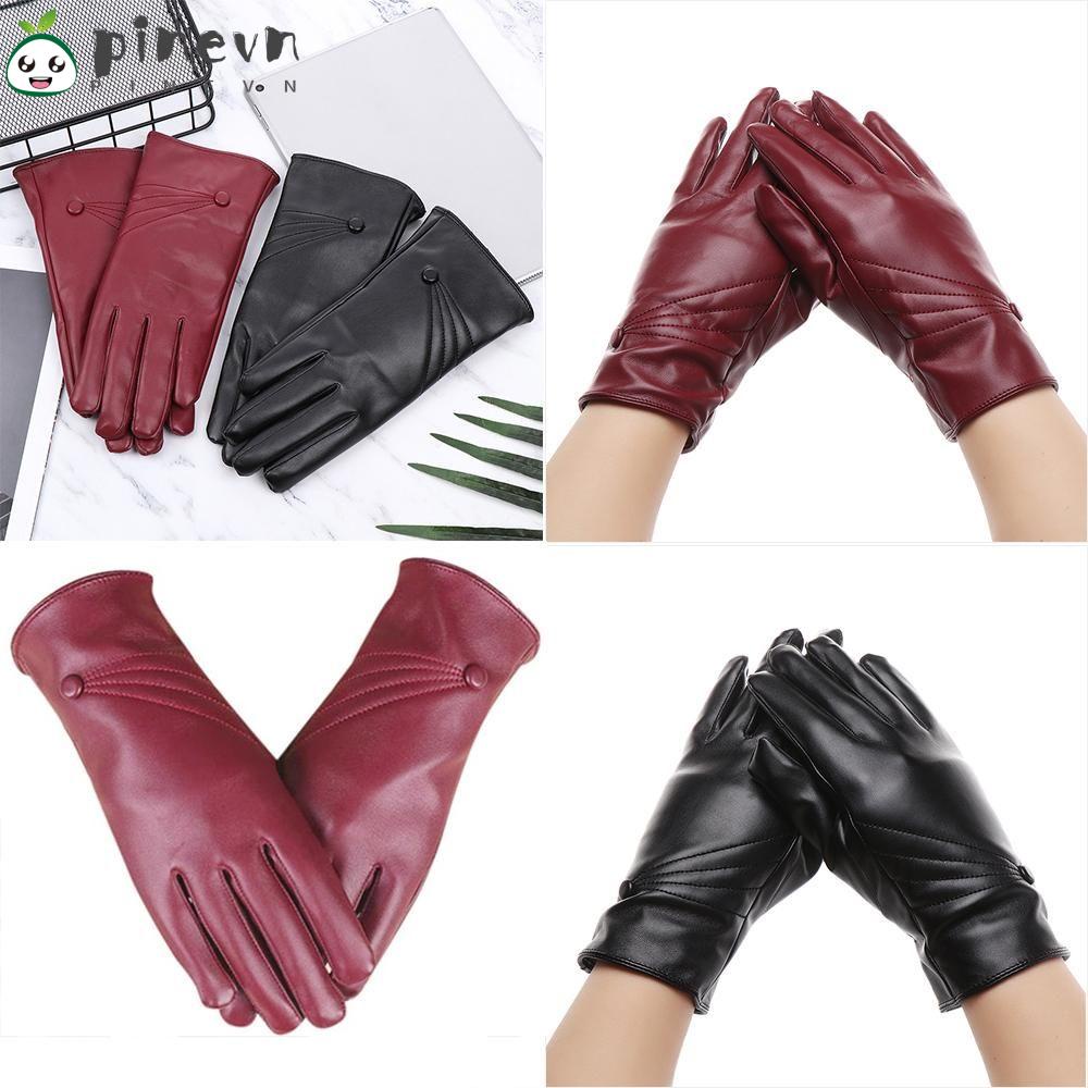 PINEVN Găng Tay Da PU Chống Gió Giữ Ấm Cho Nam Và Nữ