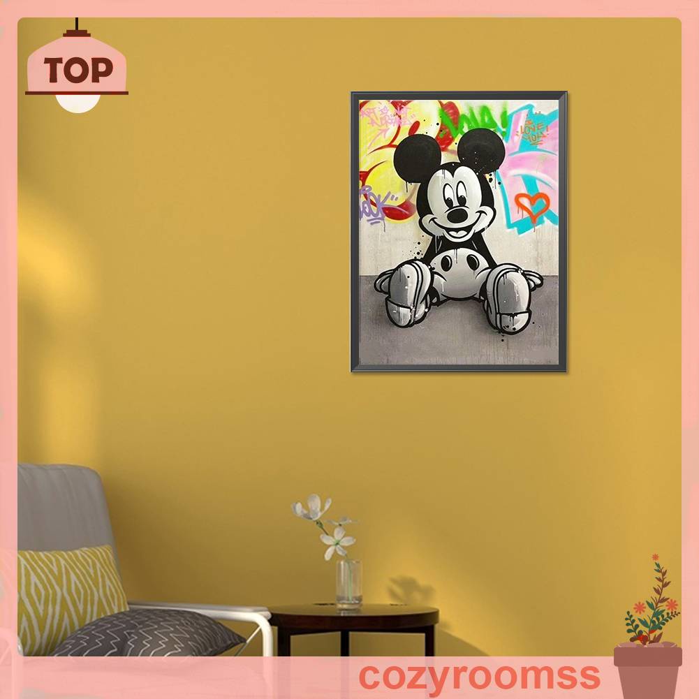 Tranh Đính Đá Kim Cương Toàn Bộ 5D DIY Hình Vẽ Mickey