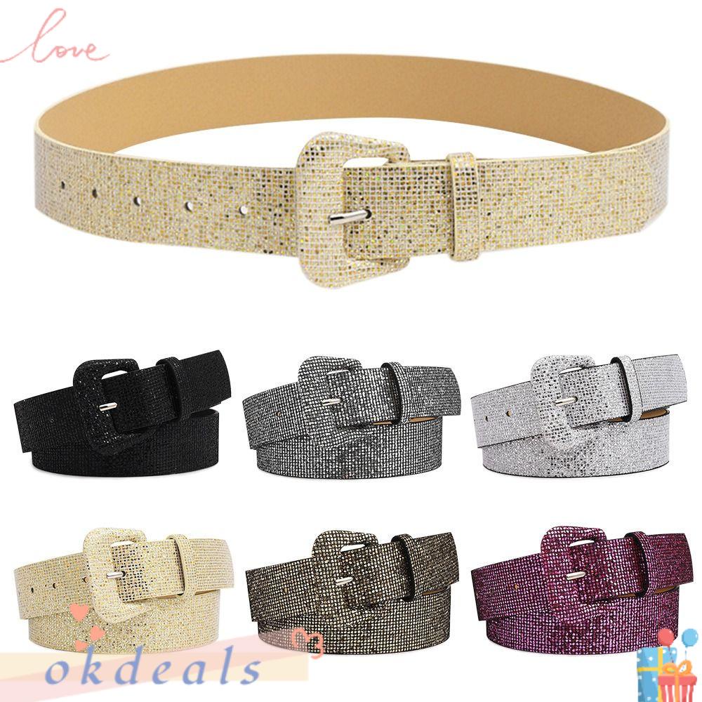 OKDEALS Thắt Lưng Đính Kim Sa Lấp Lánh Phong Cách Vintage Thời Trang Cho Nữ