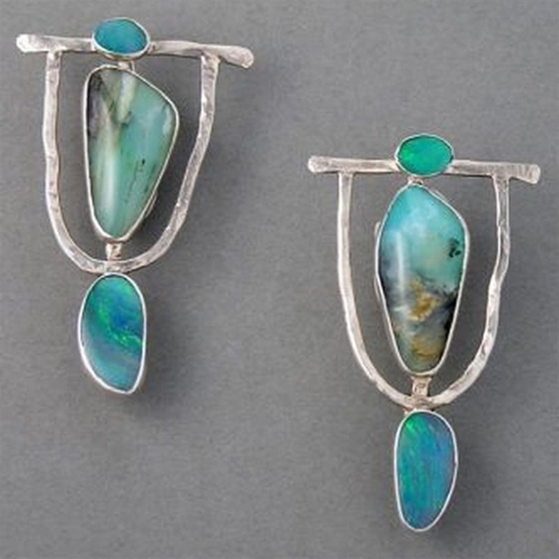 Khuyên Tai Đá Tự Nhiên Không Phai Màu Thời Trang