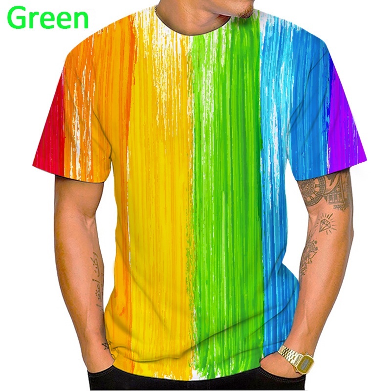 Áo Thun Tay Ngắn Cổ Tròn In Hình Cờ LGBT 3D Thời Trang Mùa Hè 2023 Size S-3XL