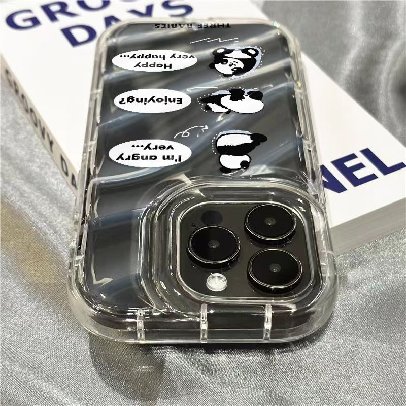 Ốp Điện Thoại Mềm Trong Suốt Hình Gấu Và Chữ Tiếng Anh Dễ Thương Cho iPhone14promax 1312 / 11 7 / 8plus xr / sins C4YA