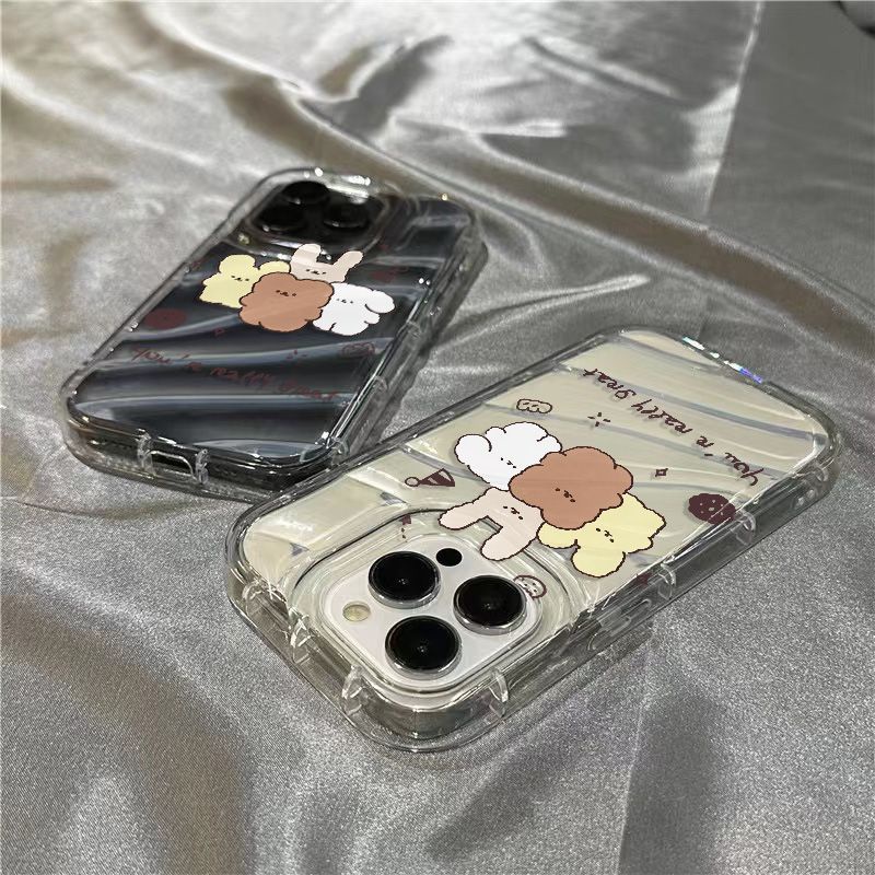 Ốp điện thoại iPhone14promax Gấu Thỏ Nhỏ vỏ mềm 1312/11 táo dễ thương 7/8Plus trong suốt xr/Ins WQGV