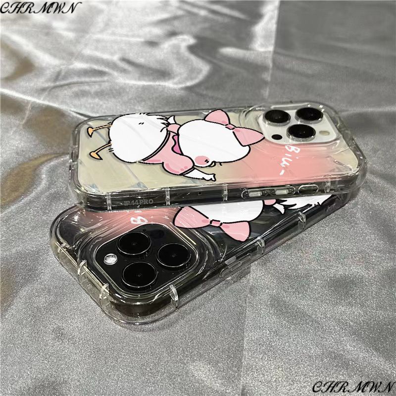 Ốp Điện Thoại Mềm Trong Suốt In Hình Chú Vịt Màu Hồng 1312 Cho Iphone 14Promax / 8 plus 11 /ins7 1312 xr PFD3