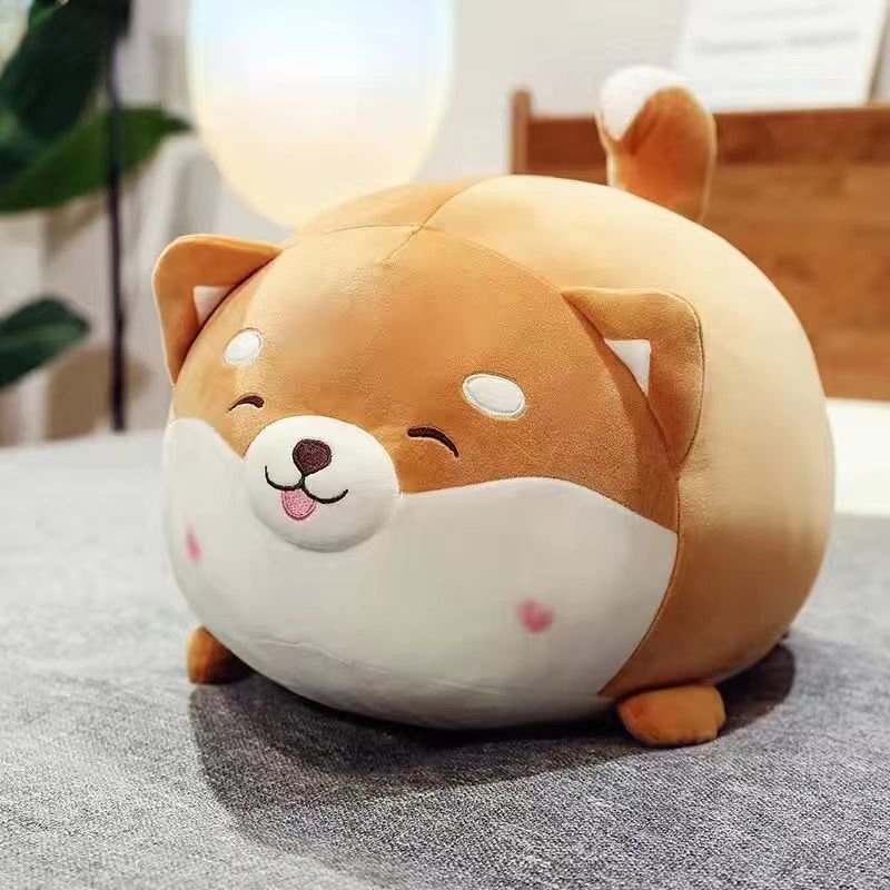 Panda~Đồ chơi nhồi bông Shiba Inu dễ thương, siêu co giãn, búp bê corgi mũm mĩm, búp bê chó siêu mềm, búp bê gối nằm, gối đồ chơi heo, quà sinh nhật 0077