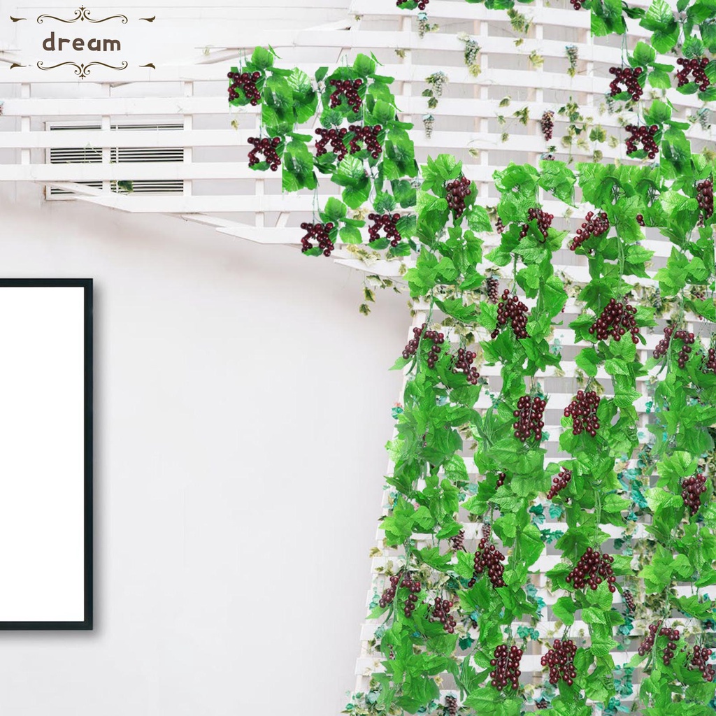 【DREAMLIFE】Grape Vines Plastic Simulation Fruits 4 Pieces Artificial Artificial Vines