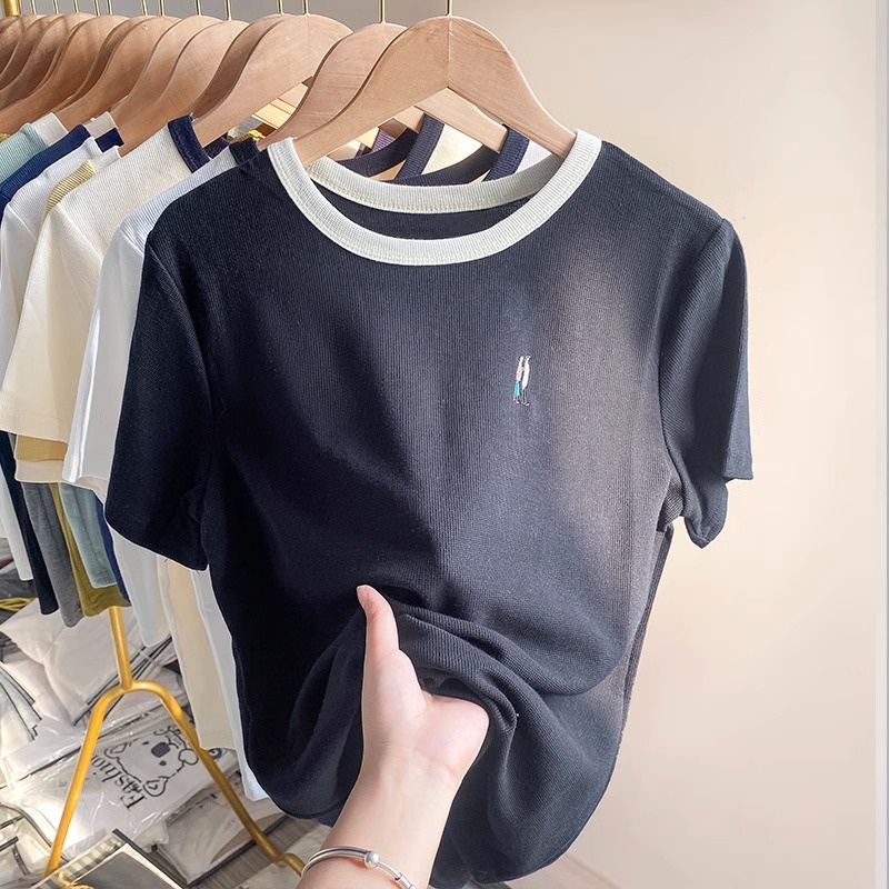 Áo phông áo thun áo quảng châu croptop áo thun màu be áo phông trắng áo phông đen trơn áo croptop basic cặp đôi