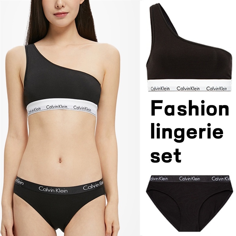 Calvin Klein Bộ Đồ Lót Nữ Đi Biển, Bộ Đồ Lót Cao Cấp CK, Set Đồ Lót Nữ Phong Cách Có Mút Thể Thao Viền Rộng Chữ Mã 2023