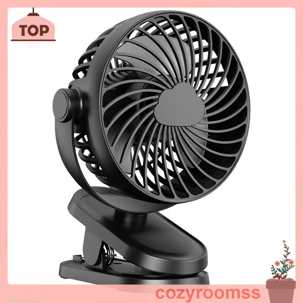 Quạt Điện Để Bàn Dạng Kẹp 3 Tốc Độ Yên Tĩnh 1200mAh Có Cổng Sạc USB Cho Học Sinh