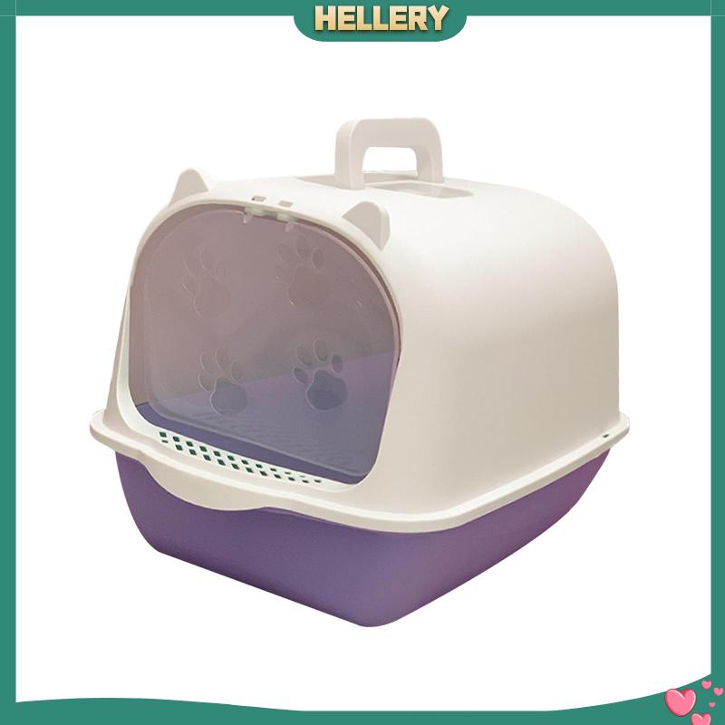 Hộp Đi Vệ Sinh Chống Văng Nước Có Mũ Trùm Tiện Lợi Dành Cho Mèo Cưng