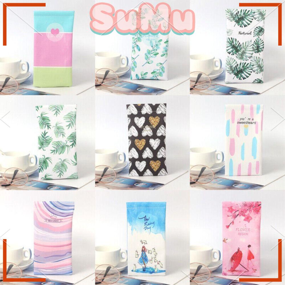 Túi Đựng Mắt Kính Bằng Da PU Mềm In Họa Tiết Hoa Sáng Tạo Cho Nam Và Nữ